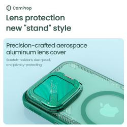 Чехол зеленого цвета от Nillkin на iPhone 16 Pro Max, с металлической крышкой и поддержкой MagSafe, серия Iceblade Prop Magnetic Case