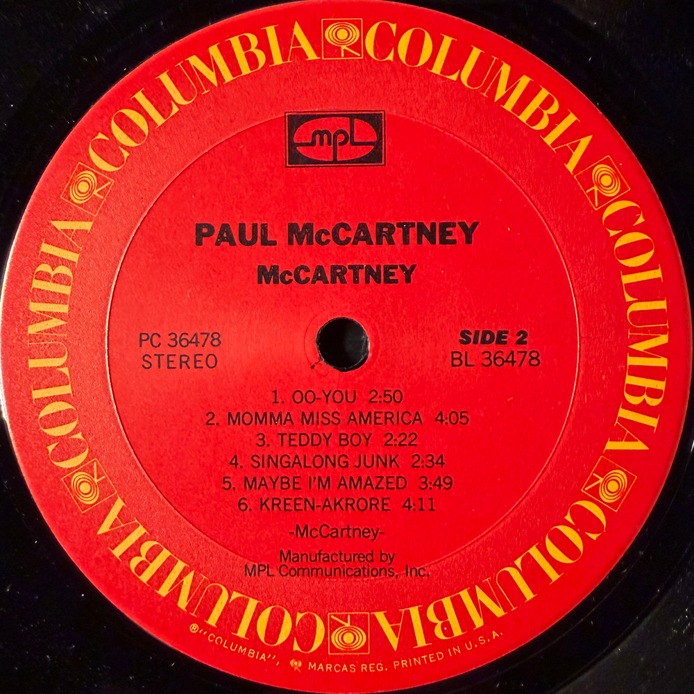 McCartney – McCartney (США 1980г.) Т