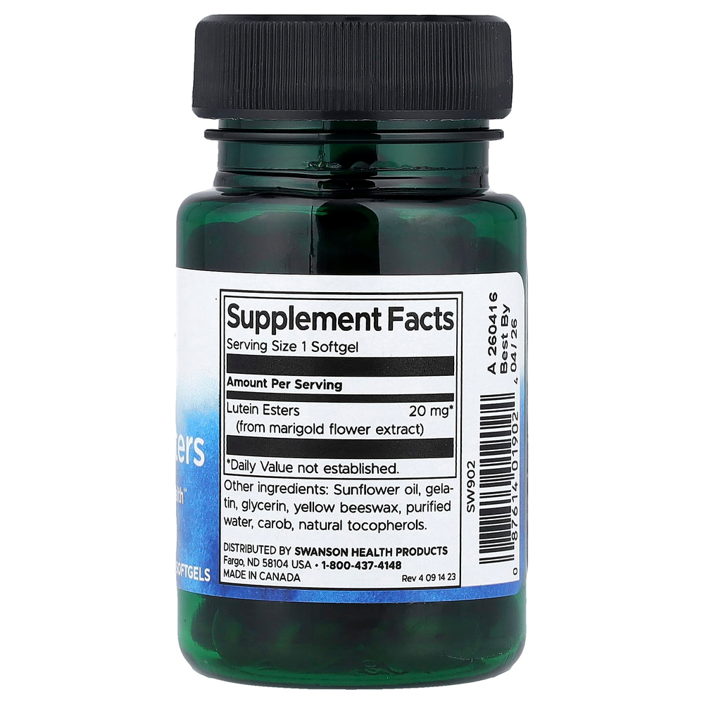 Swanson Vitamins, Эфиры лютеина, 20 мг, 60 мягких таблеток