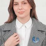 Брошь Fiore Luna КРЫЛЬЯ Zircon Crystal XR12879 BL/S