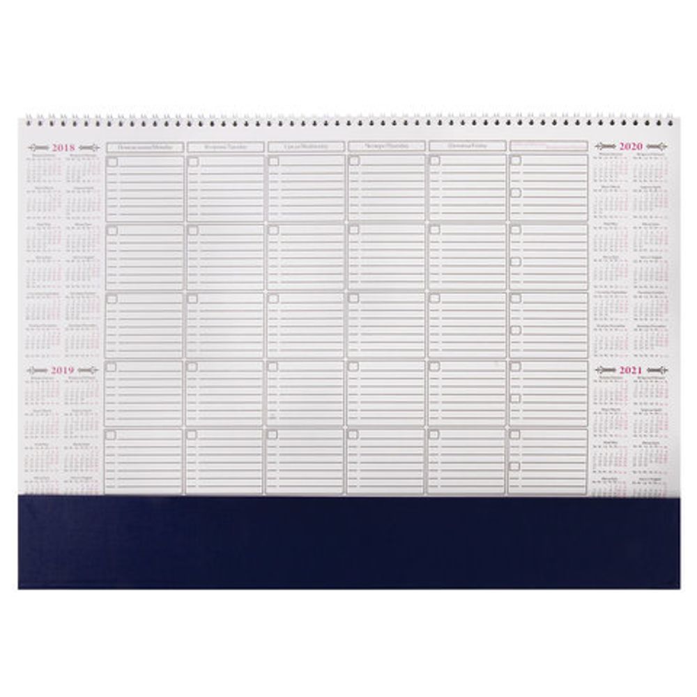 Планинг настольный недатированный ЕЖЕМЕСЯЧНИК (490х350 мм), гребень, 12 л., календарь на 4 года, 18с8