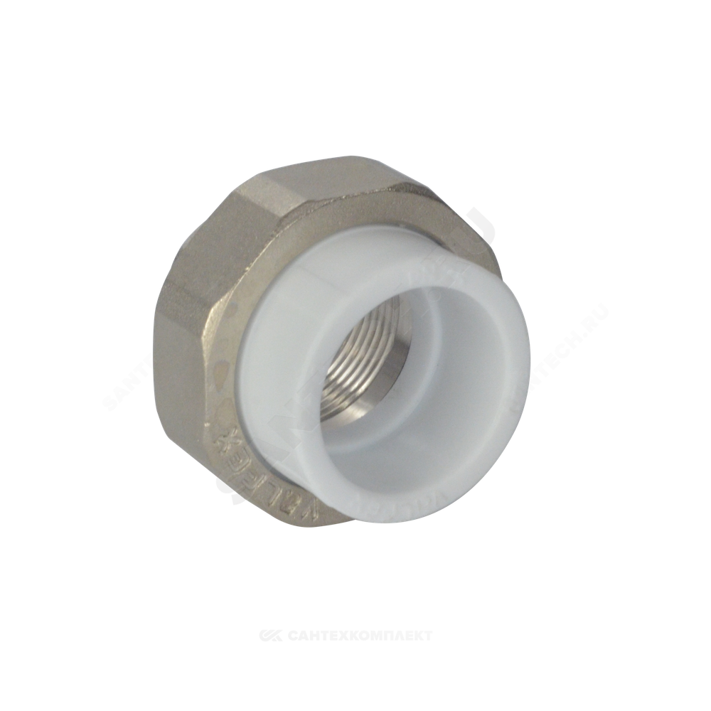 Муфта PP-R комбинированная разъемная белая Дн 40х1 1/4" ВР усиленная VALFEX 10155032У