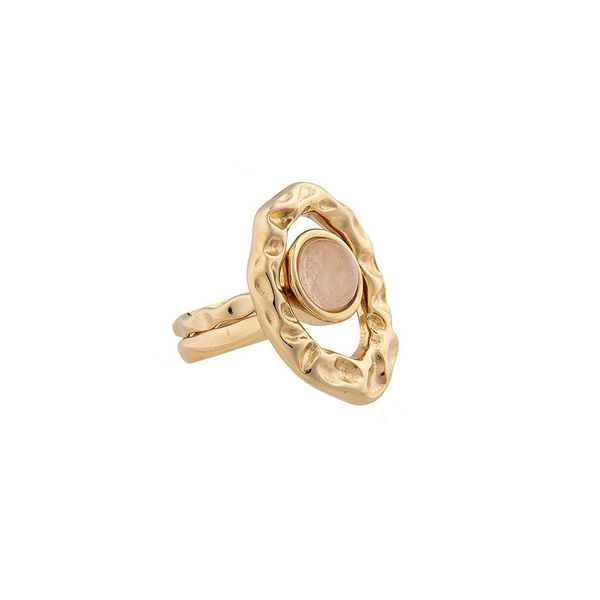 Кольцо двойное Possebon Quartz Rose 17.2 мм K7158.9/17.2 R/G