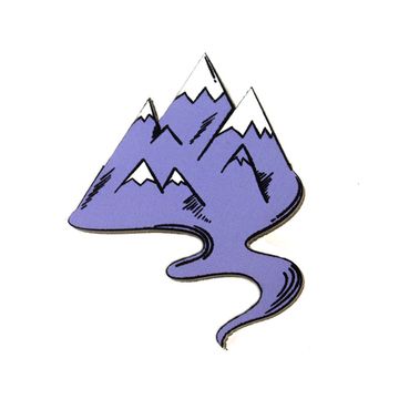 Деревянный значок. Горы