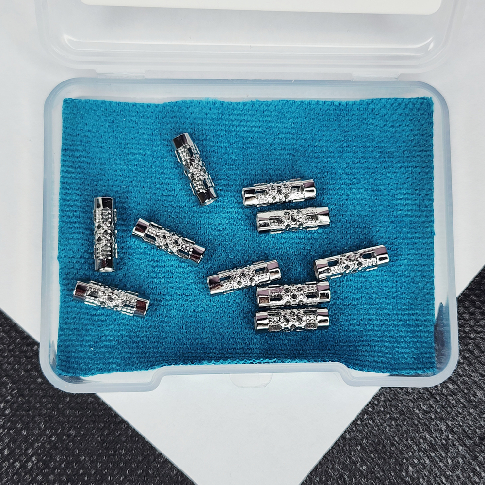 Бусина сталь, трубочка проставочная, легкая ажурная, р-р 12×4мм, штучно