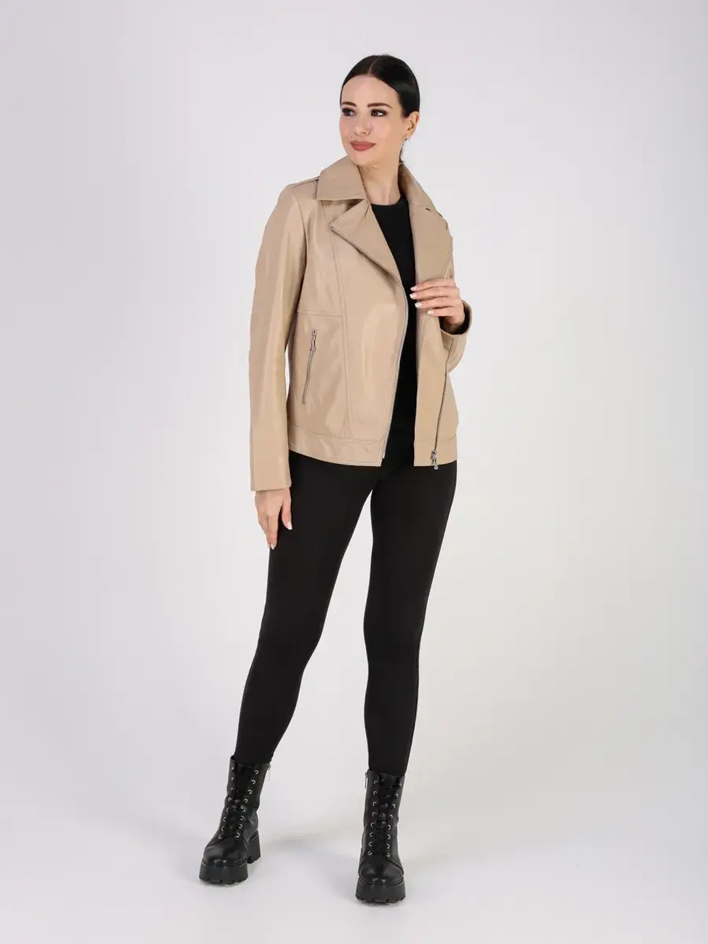 Кожаная куртка демисезонная косуха