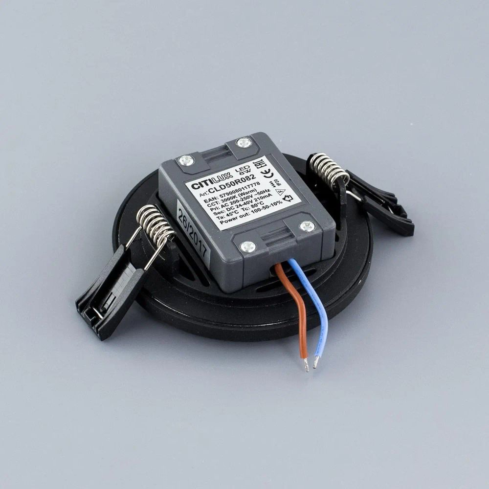 Citilux Омега CLD50R082 LED Встраиваемый светильник с диммером Чёрный