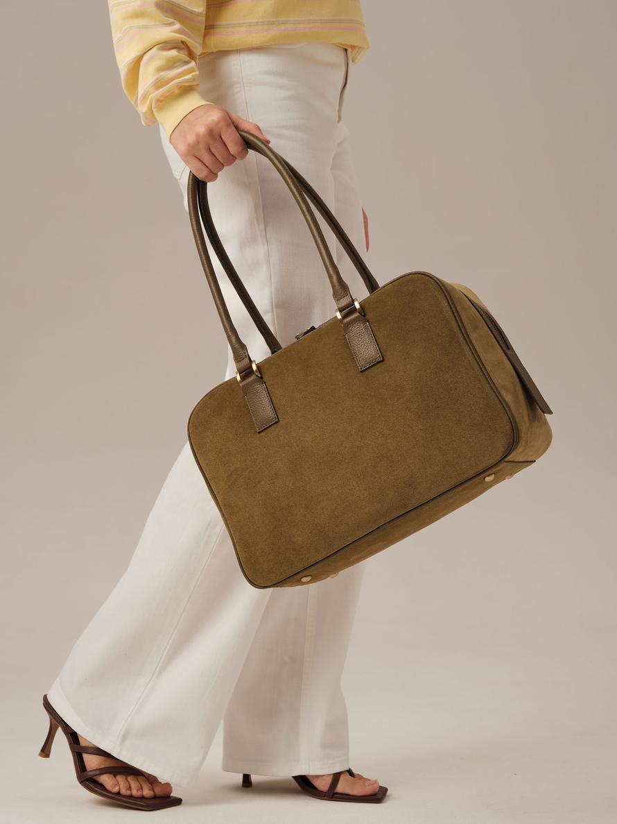 Замшевая сумка DBR Dominique 31389 белый мох