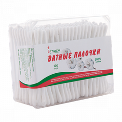Ватные палочки в коробке 200 шт.