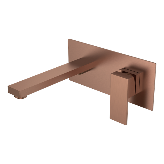 Смеситель для умывальника из стены Qubic Brushed Bronze