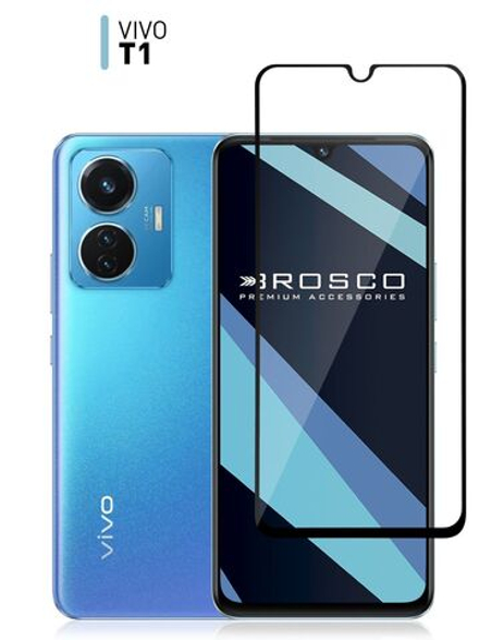 Защитное стекло ROSCO для Vivo T1 оптом (арт. VV-T1-FSP-GLASS-BLACK)