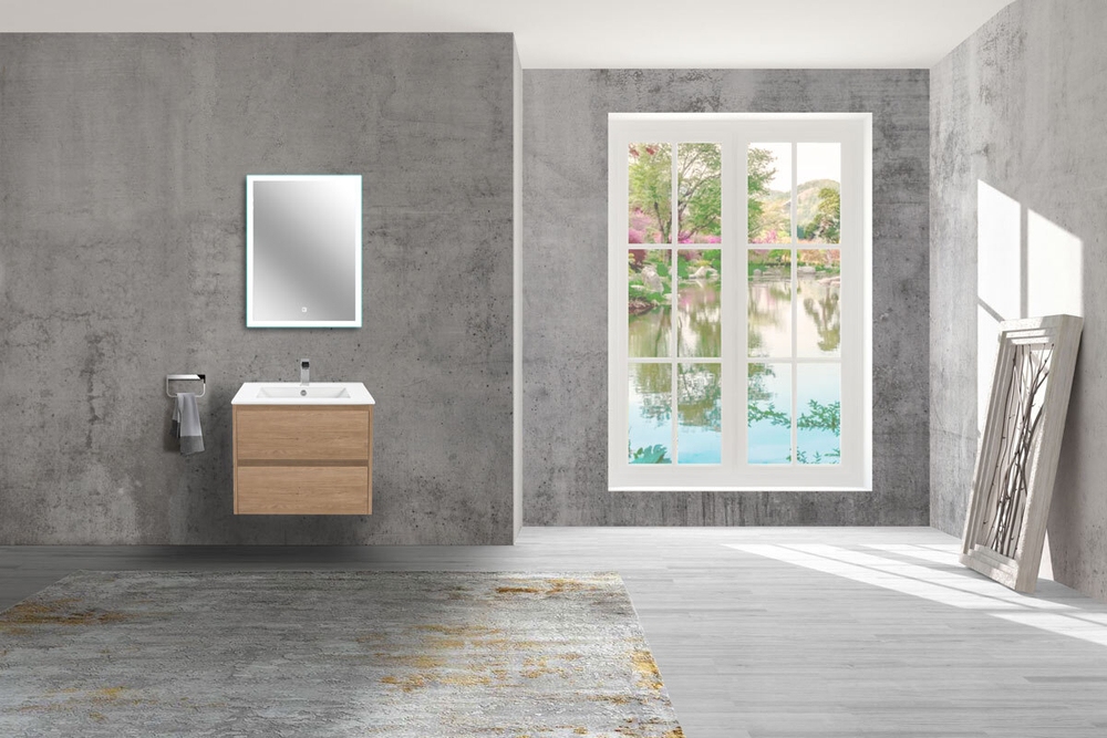 Тумба под раковину Vincea Gio 600 подвесная, 2 выкатных ящика soft-close, N.Oak