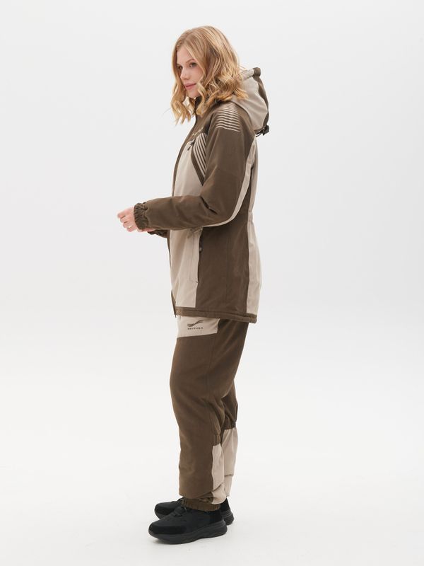 Костюм демисезонный женский Селенга ткань Исландия цвет Коричневый/Бежевый