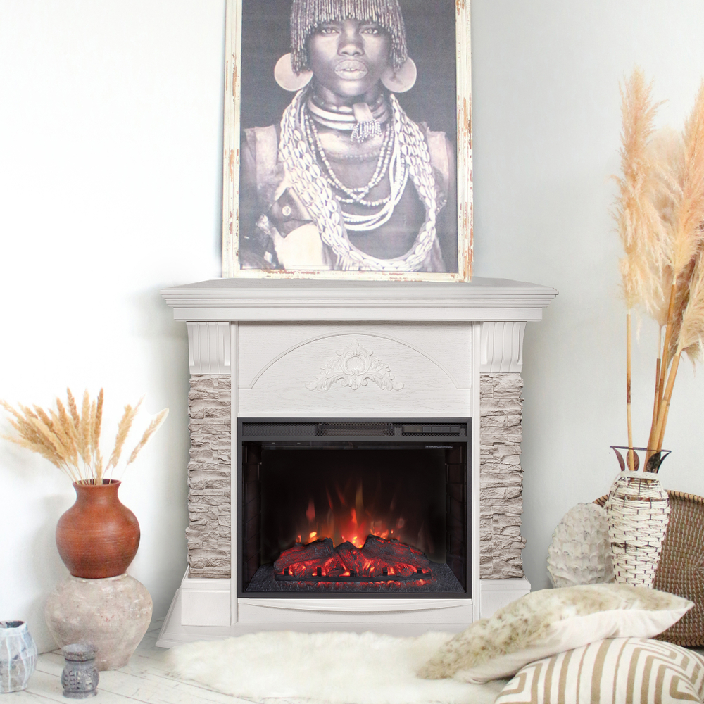 Каминокомплект Real Flame Athena Corner GR с очагом Sparta 25,5 (угловой)