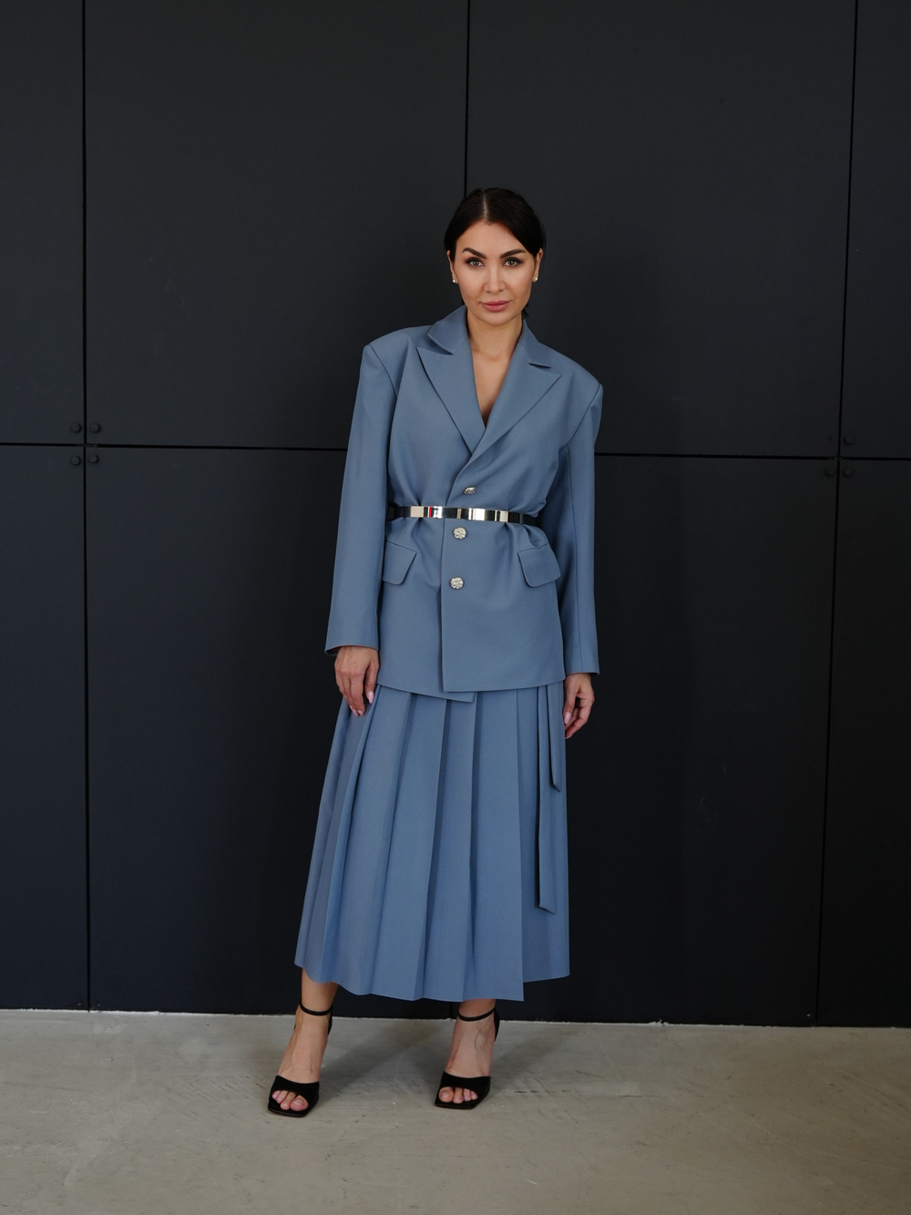 Юбка "Просто находка" на запах в сером