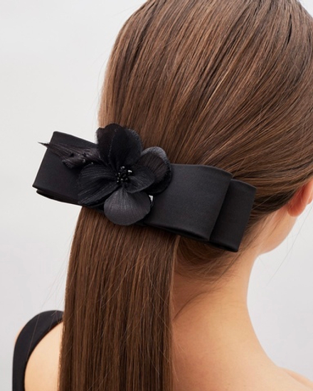 Шелковый бант "Куб" с цветком