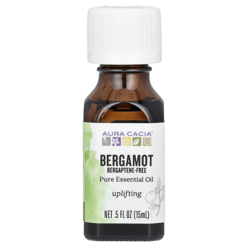 Aura Cacia, Бергамот, без бергаптена, поднимает настроение, 0,5 жидких унций (15 мл)