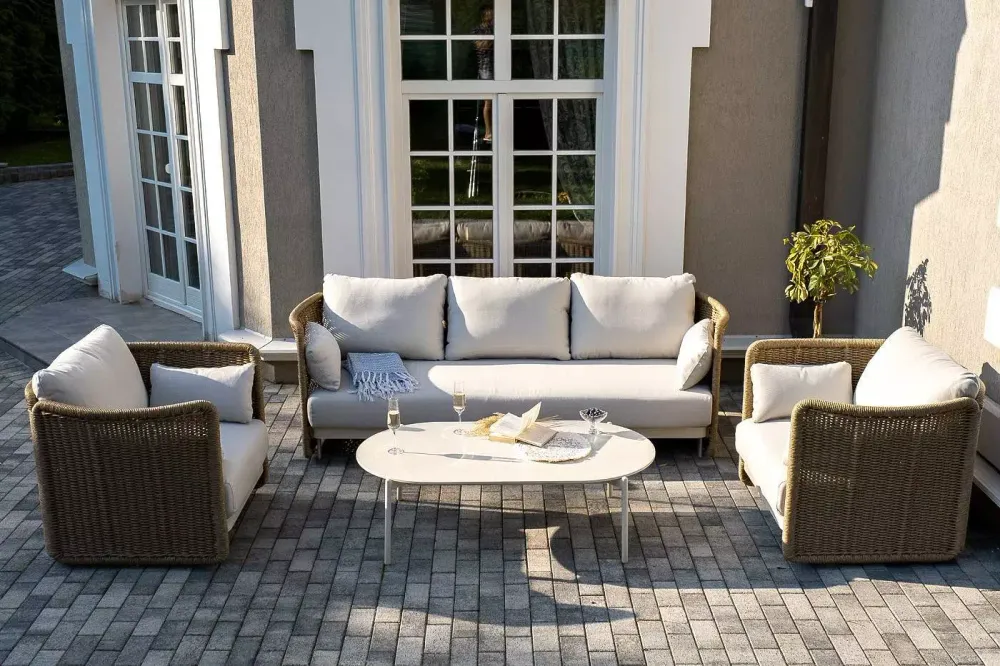 "Аликанте" лаунж-зона из искусственного ротанга, цвет соломенный