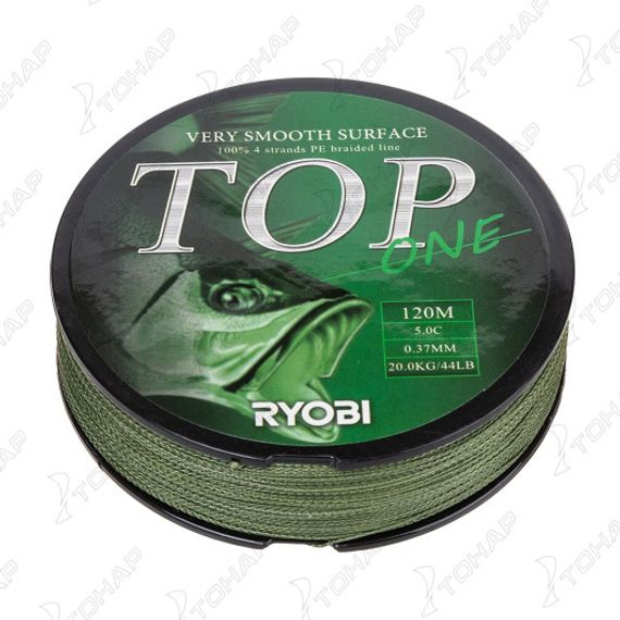 Шнур TOP PE4X-120M 5,0/d-0.370mm Dark green Ryobi