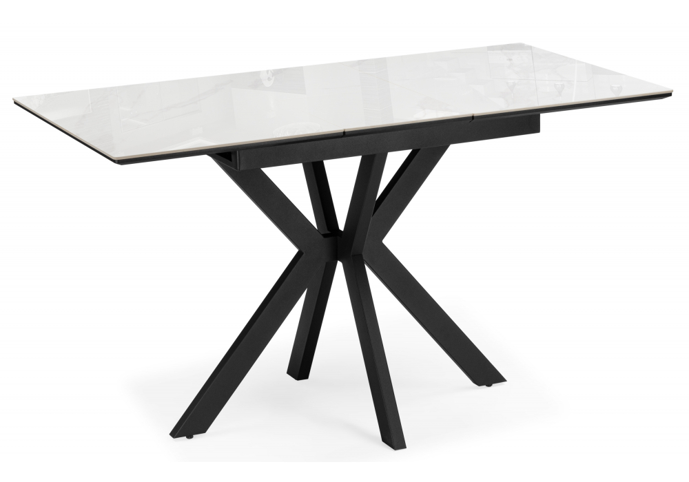 Керамический стол Woodville Гардинг 100(130)x70 серый (yb9020022bg), черный