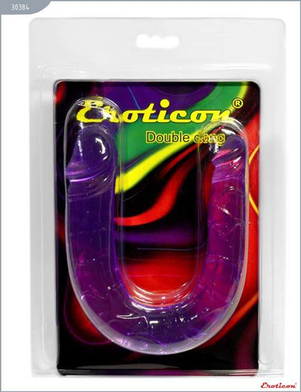 Фиолетовый двусторонний фаллоимитатор - 29,8 см.