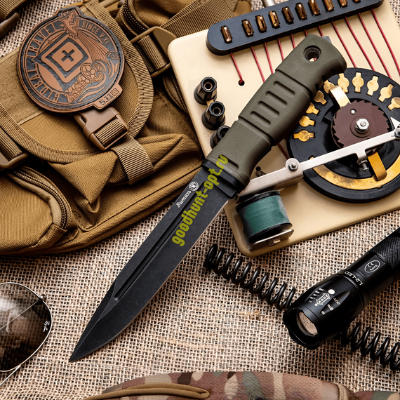 Тактический Нож туристический Витязь сталь AUS-8 разделочный Олива