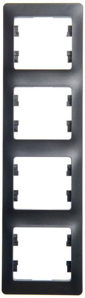 Рамка 4-м Glossa вертикал. антрацит SE GSL000708 Рамка 4-м Glossa вертикал. антрацит SE GSL000708