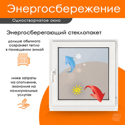 Пластиковое окно 900 х 950 ТермА Эко с поворотно - откидной створкой + Москитная сетка