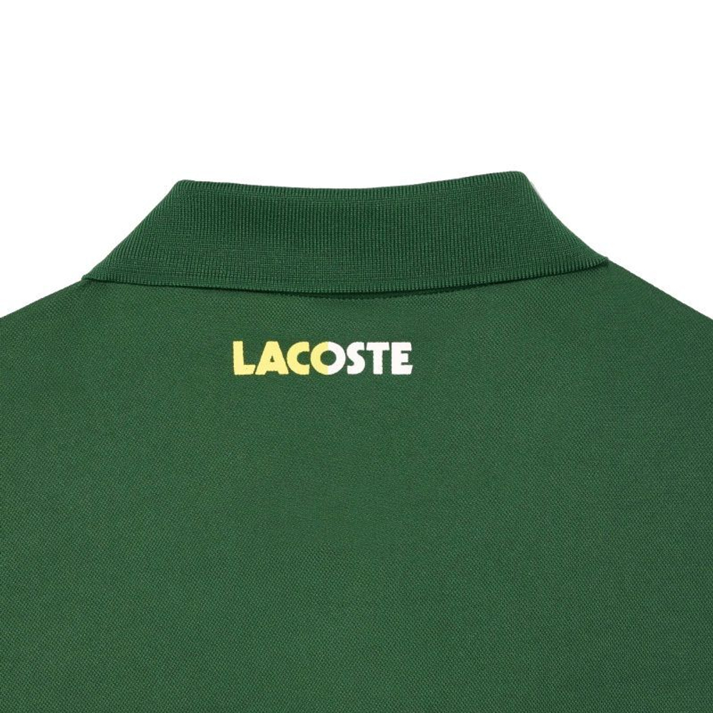Мужское теннисное поло Lacoste Ultra-Dry Colourblock Tennis Polo Shirt - green/white