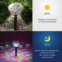 Светильник уличный ЭРА ERASF012-32 садовый Дискошар на солнечной батарее | Садовые декоративные светильники