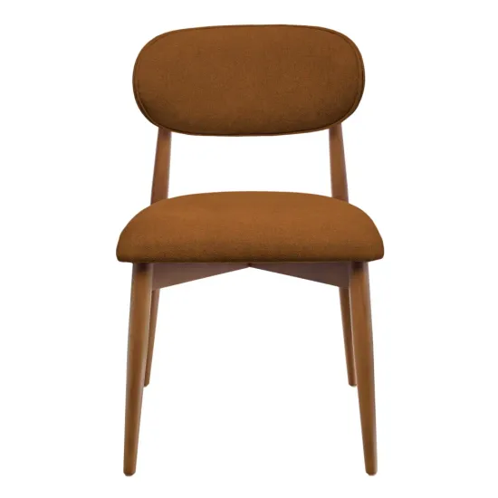 Стул Lucas 3 терракотовый букле с ножками цвета орех