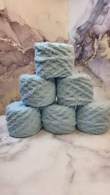 Софти пряжа Махровая 100%полиэстер 6х55г/60м Голубой