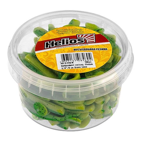 Виброхвост несъедоб. Chebak 3,15&#39;/8 см Green Lime 100шт. (HS-3-010-N) Helios