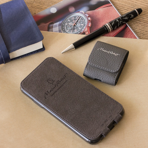 Чехол для iPhone X/XS из натуральной кожи теленка, серого цвета