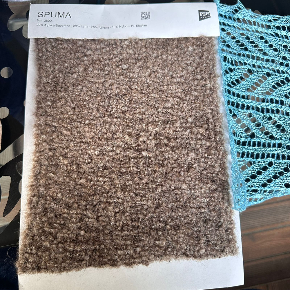 SPUMA - Pecci Filati; 22% альпака, 39% меринос, 25% акрил, 14% п/а; букле; 260м/100гр; col. 802, цвет: светло-серый,