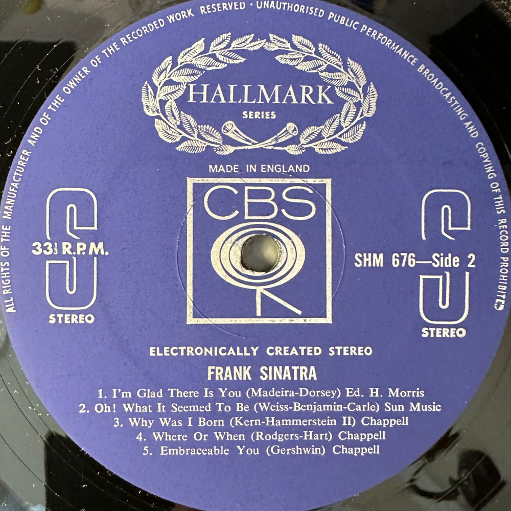 Frank Sinatra ‎– Frank Sinatra (Англия 1969г.)