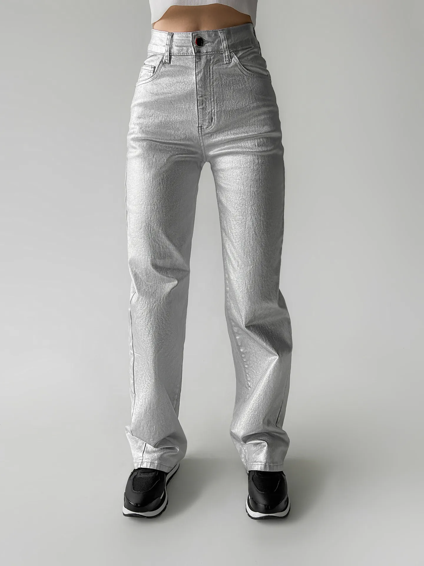 Штаны Fashion Jeans 692 широкие однотонные с напылением