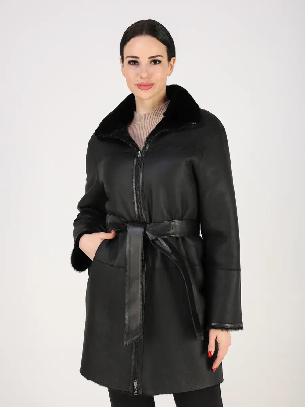 Дубленка зимняя шуба натуральная двухсторонняя