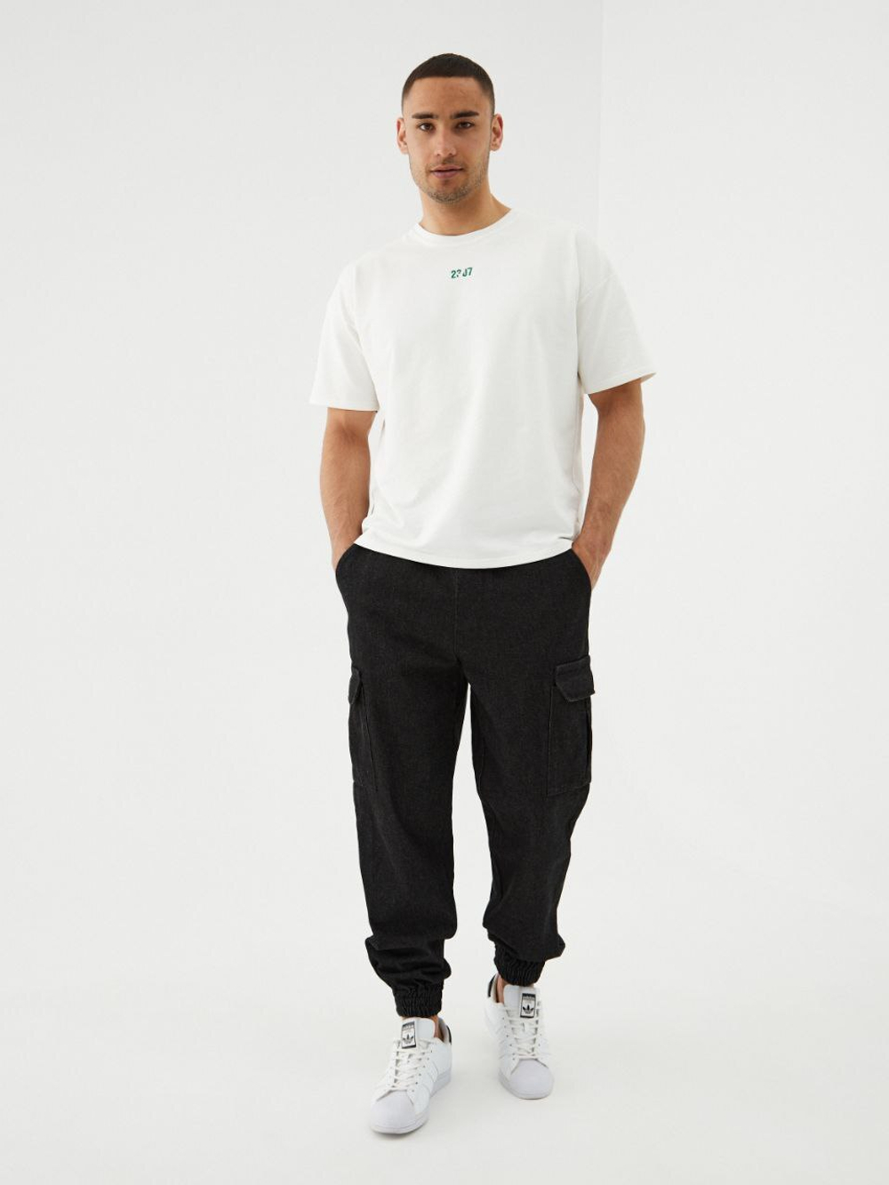 Джоггеры карго джинсовые. Асфальт