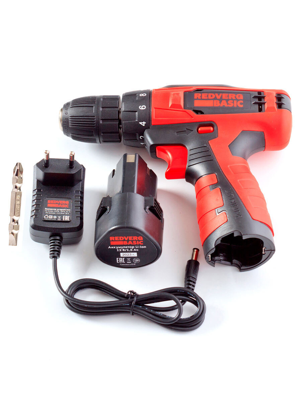 Шуруповерт аккумуляторный REDVERG Базовый/Basic SD12LE/1-2 Li-ion 20Нм 12.0В 1х1.5Ач