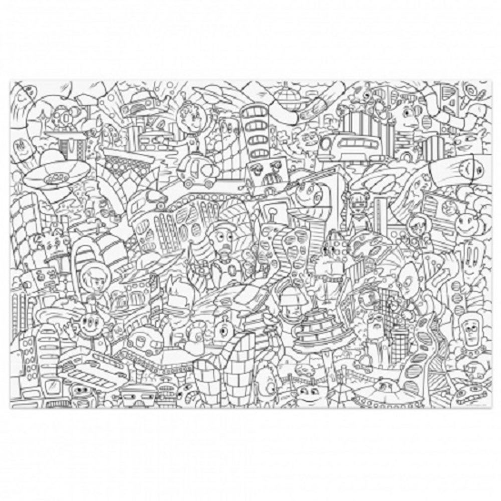 Раскраска А1 ГеоДом Большая раскраска. Дудл. Мегаполис