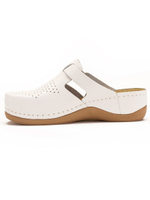 Тапочки-сабо Леон 950 женские с ремешком на пряжке, белые, 39