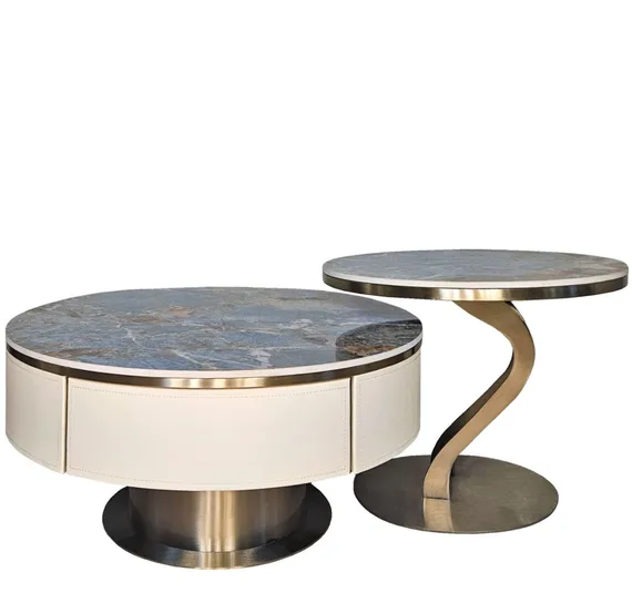 Комплект из 2 столиков 4279, керамика Amazon Green, латунь