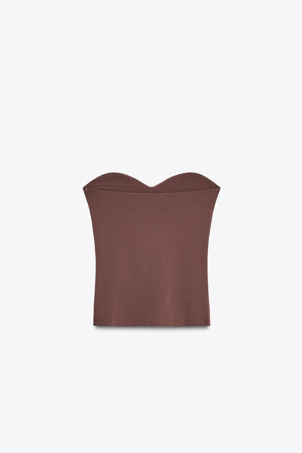 ZARA ТОП БАНДО ИЗ РЕЛЬЕФНОЙ ТКАНИ, КОРИЧНЕВЫЙ