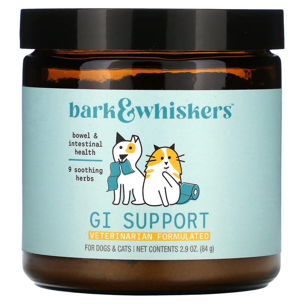 Dr. Mercola, Bark & Whiskers™, поддержка желудочно-кишечного тракта, для кошек и собак, 84 г (2,9 унции)