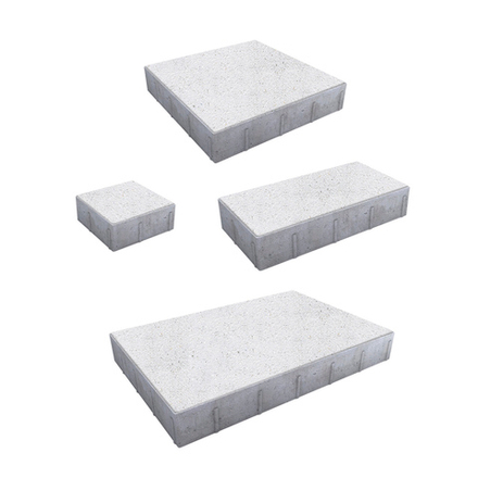 Тротуарная плитка ГРАНДО - Стоунмикс Белый, комплект из 4 видов плит