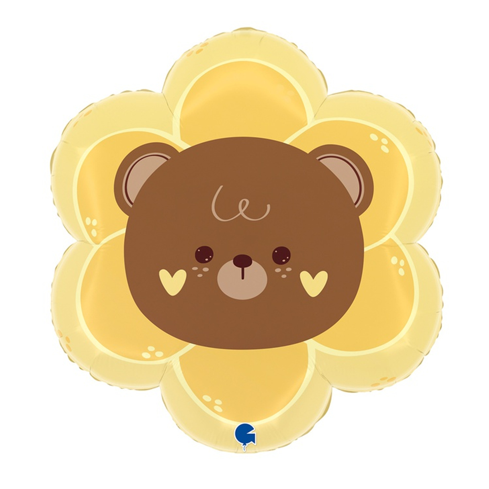 Шар Фольгированный Мишка в ромашке (Ассорти)