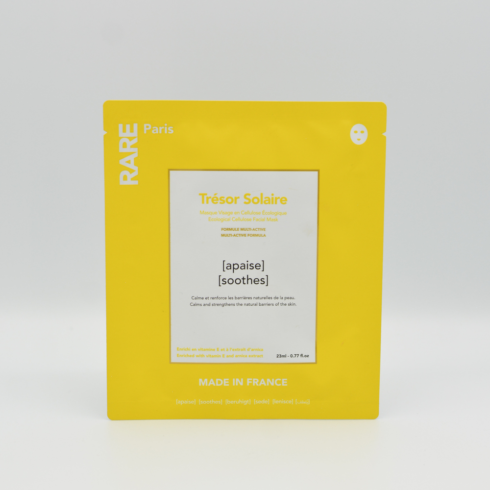 RARE Paris Успокаивающая и укрепляющая тканевая маска для лица Trésor Solaire