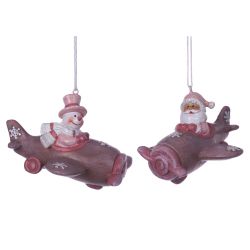 GAEM Фигурка декоративная подвесная "Снеговик/Дед Мороз", L10 W8,5 H7 см, 2в.