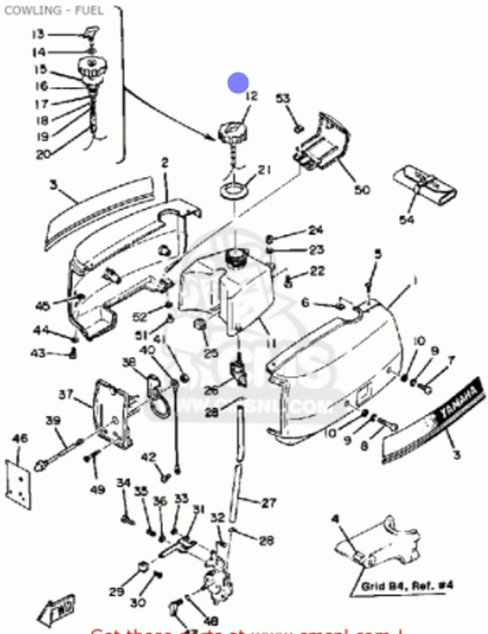 Крышка топл. бака Yamaha 2лс (оригинальный арт. 6A1246100100)